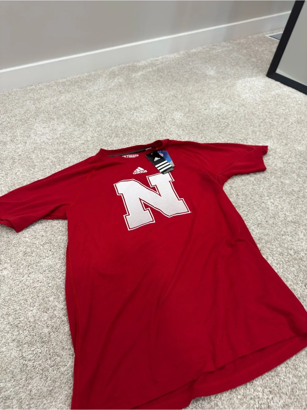 NWT adidas Unisex Red Nebraska Cornhuskers 'N' Performance Tee